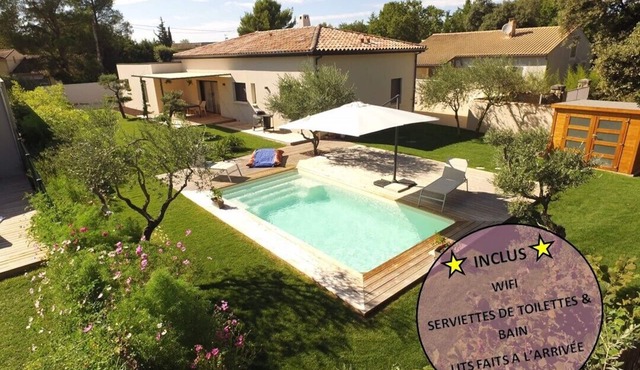 3 bedrooms new house with heated swimming pool