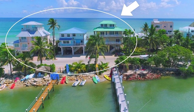 3 Florida side-by-side Beach Houses; Sleeps 50+. Pools, Hot Tubs, Docks ON Beach