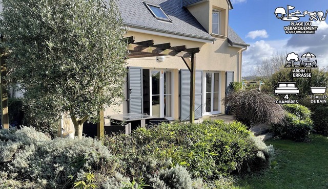 3★ house 80 m from Omaha Beach Golf Course, enclosed garden and quiet location