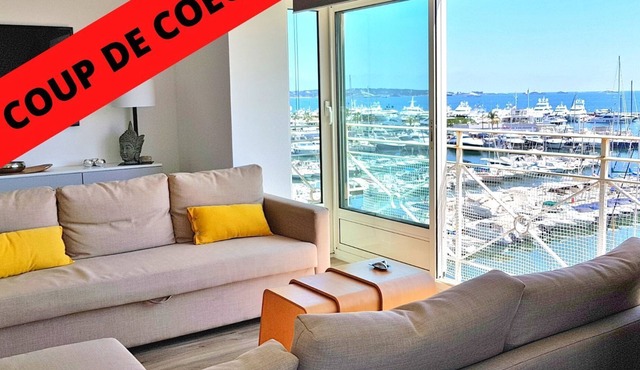 3 P Gulf Juan Sea view Fantastic view Wifi Clim 4/6 pers Classified Meublé Tourisme