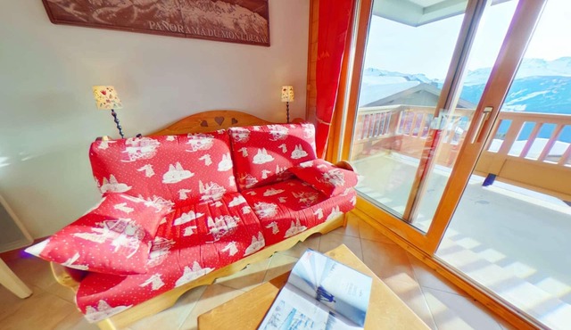 3-room apartment for 7 people with balcony and parking in Les Saisies