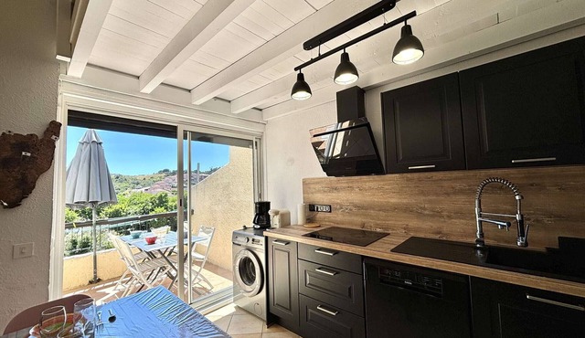 3-room apartment with pool, AC and Wi-Fi in Porticcio