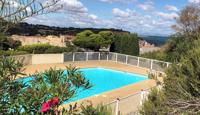 3 star air-conditioned apartment with swimming pool 5mn walk from Collioure 🐶ok