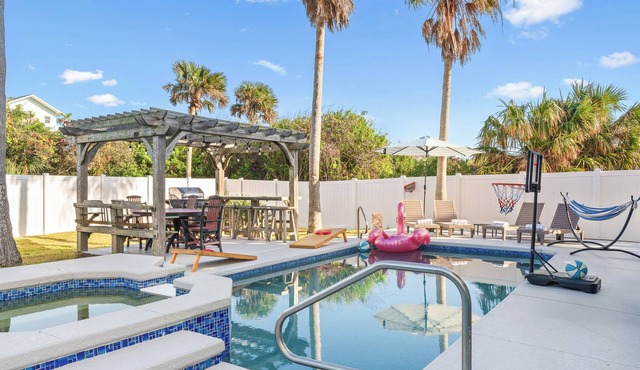 3-Story Beach House Retreat with Heated Pool, Game Room, 5 Min to Flagler