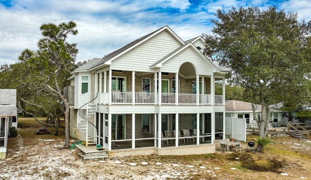 3-Story Oceanfront Brick Home on St. Teresa Beach | 2 outdoor showers, 2 kitchen