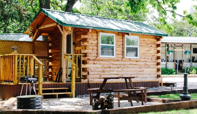 #4 - Amish Log Camping Cabin Walk To The Water Cabin