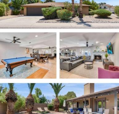 4 bdr, Two Master suite, billiards & desert oasis pool