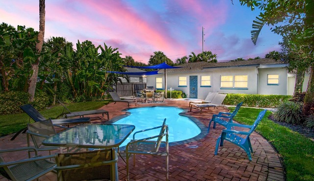 4-Bed Coastal Retreat: Heated Pool, 200 Steps to Beach, Walk to Fun!