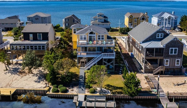433 - Water Front Nags Head Cove Rental with Multi-Level Decking &Hot Tub