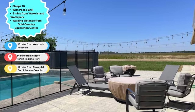 4B/3B+Pool Cozy Home for Big Groups in Elverta🍃