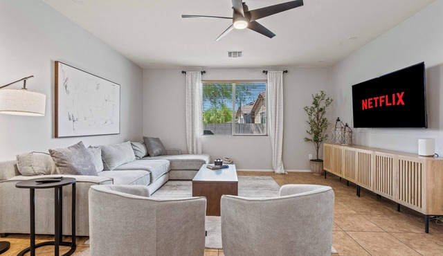 4Br/2.5B Home w/Private Backyard & Shared Pool