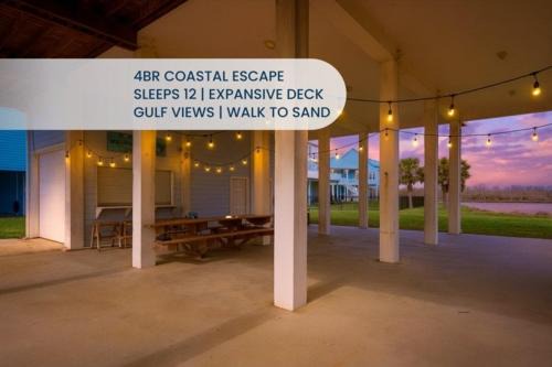 4BR Coastal Escape Gulf Views Private Deck Walk to Beach