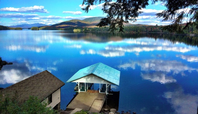 5-bedroom, 1,300' waterfront estate with three separate residences & eight acres