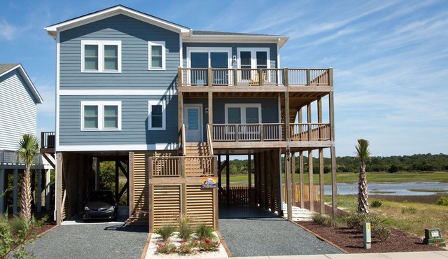 5 Bedroom 2nd Row Home with Heated Pool and Spectacular Marsh and Ocean Views