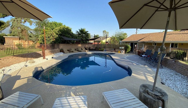 5 bedroom, 4 bath house, private fenced pool, game room and large yard.