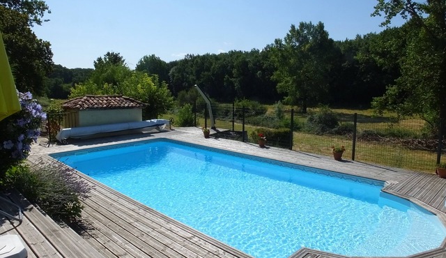 5 Bedroom countryside gite with heated pool close to Chalais, terraces & garden
