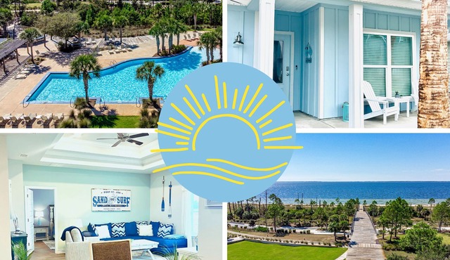 5 houses from Pool & Boardwalk to BEACH .LG PATIO and FIRE PIT GOLFCART Included