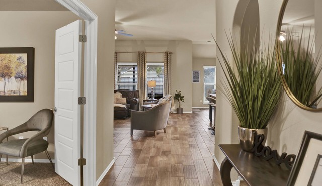 5 star single level home, 4 bdrm, 3 bath + private office and great backyard!