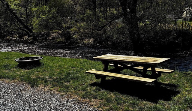 50+ travelers. Peaceful creekfront campsite on Deep Creek in Bryson City.