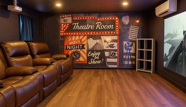 5BR Retreat with Theater and Game Room Near Downtown + POOL