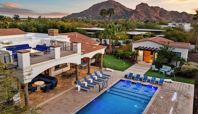 6,000 SQFT Luxurious Mansion w/Heated Pool, Spa, Pickleball & Mountain Views