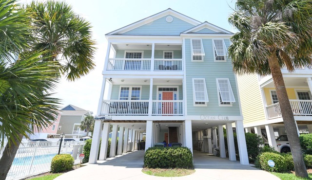 7 BR 2nd Row Beach House with a Heated Pool! Ocean Club