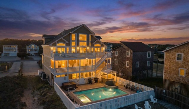 8BR Oceanfront Estate | Sleeps 18 | 7 King En-Suites | Pool | OBX