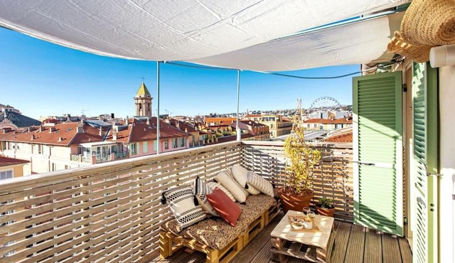 #9 Opera's Duplex panoramic Sea View Terrace & AC 1min to Beach