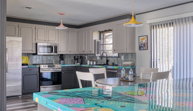 90s themed, secret game room, basketball & pickleball court