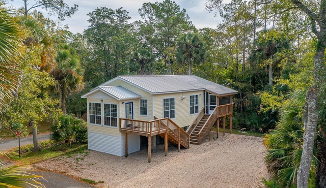 A beautiful house nestled in Saint Marks a block from the water . Quiet and cozy