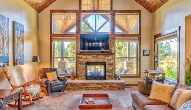 A beautiful, private custom home with serene views