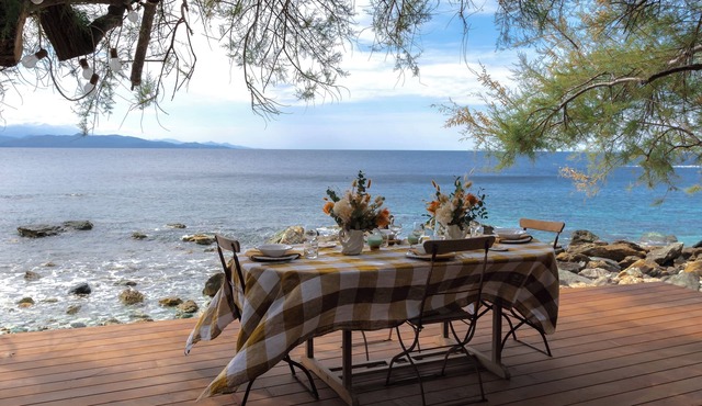 A Casa Di U Scogliu. Stone house on the waterfront. Cap Corse