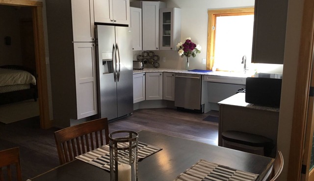 A contemporary loft overlooking the Big Thompson River in Estes Park