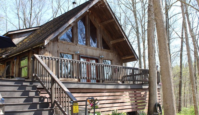 A couple's get-away in the woods.