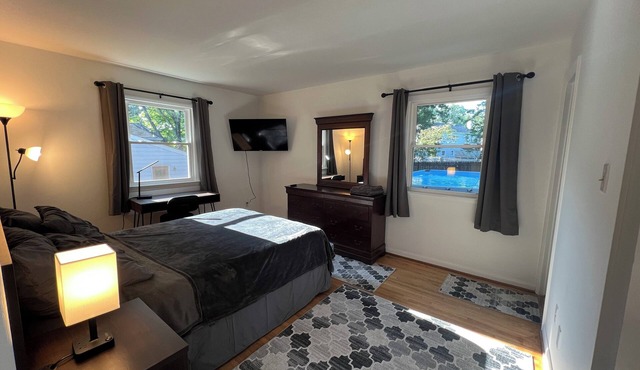 A Cozy Master Queen Bedroom with Private Bathroom in a shared house