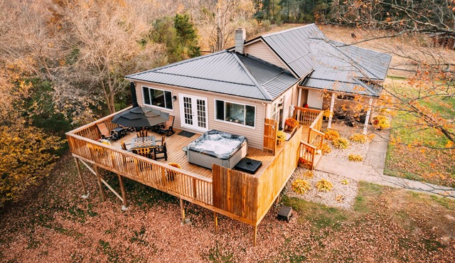 A feel of Gatlinburg as you sit in the jacuzzi overlooking southern Ohio hills.