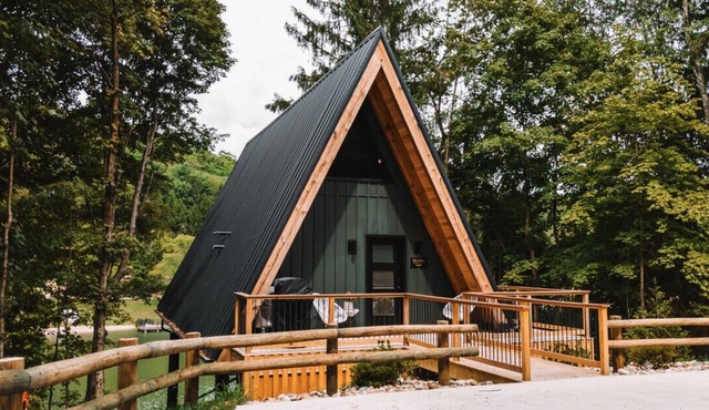 A-Frame Cabin on 95-acres with 2 private lakes