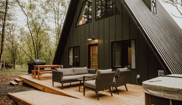 A-Frame in the Pines. *Hot tub, wood stove, backyard oasis!*