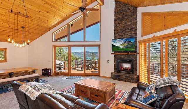 A Heavenly View by Destination Big Bear : Million Dollar View in this Beautifully Remodeled Custom Home in North Shore! Lake Views! Game Table! Pet Friendly!