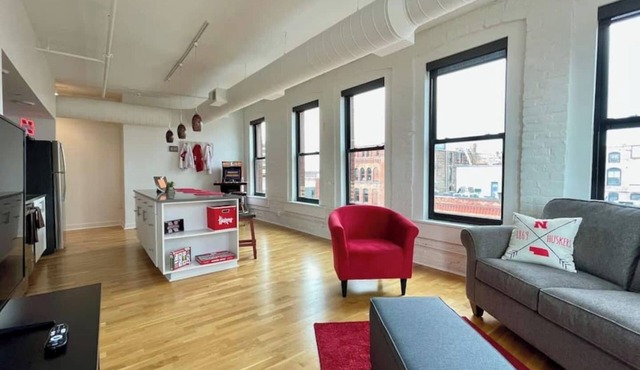 A historic Husker themed, 1,300 square foot loft in the heart of the Old Market