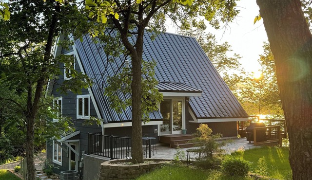 A Hygge Hüs, a charming A-Frame nestled on the shores of Lake Bolfing