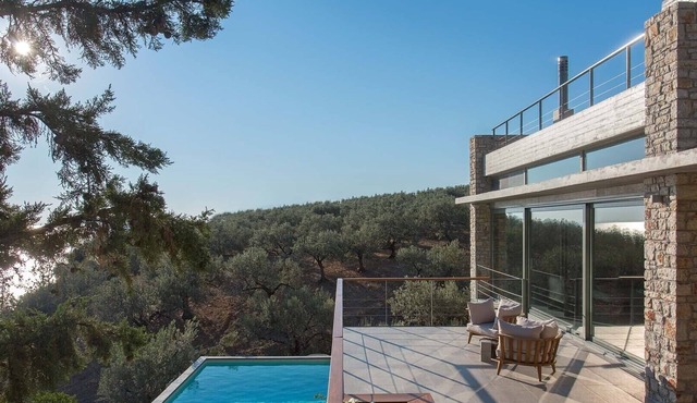 A luxury sea-front villa with private pool, near Nafplio
