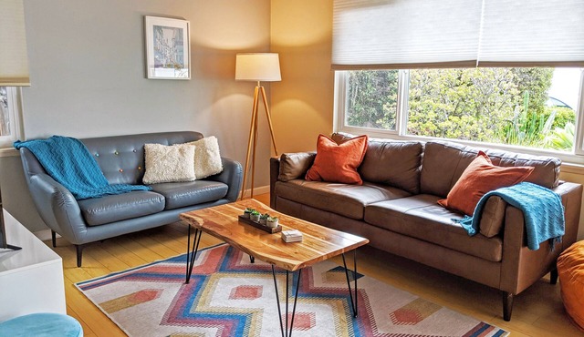 A mid-century hidden gem! Modern duplex with big yard close to beaches.