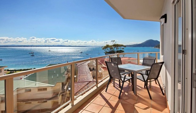 A modern apartment with waterviews across Shoal Bay