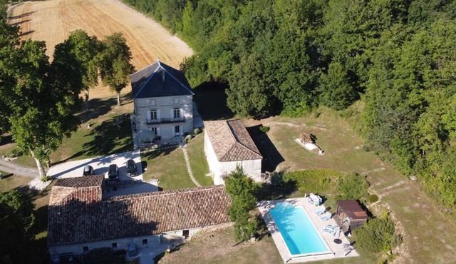 A peaceful stone house overlooking the stunning hill top village of Roquecor