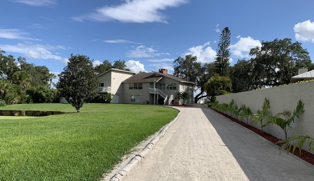 A pool home with a dock directly on the Manatee River. Breath taking sunsets!