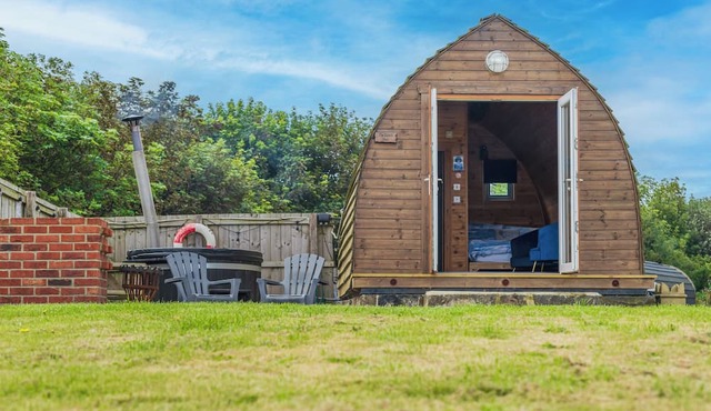 A quirky pod with one double and shower room.