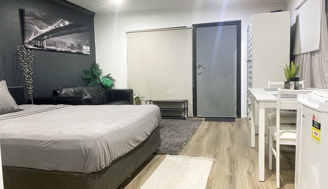 A room designed with a motel concept in a residential area.