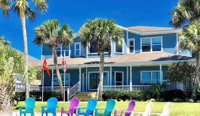 A Santa Rosa Sound Waterfront home on 2 acres with a private beach and 200’ dock
