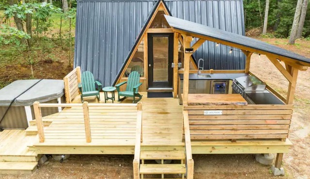 A Serene A-Frame Cabin with Hot Tub